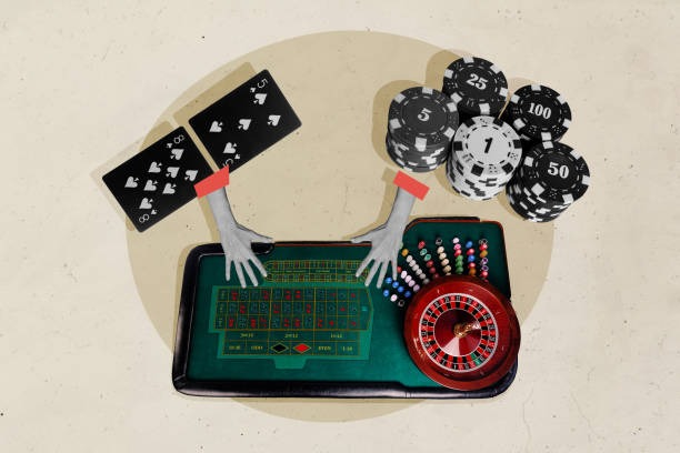 Live casino table with professional dealers